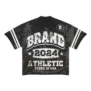Fabricant de vêtements, streetwear personnalisé, été, vintage, délavé à l'acide, 100% coton, surdimensionné, épaules tombantes, coupe ample, uni, 220 grammes - Product Image 5