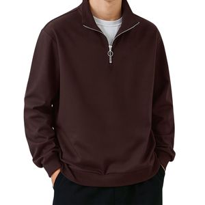 Sweat à capuche en polaire à col rabattu et fermeture éclair sur le côté pour homme - Streetwear, coupe ample, tissu polyester lavé, sweat-shirt d'hiver pour homme - Product Image 4