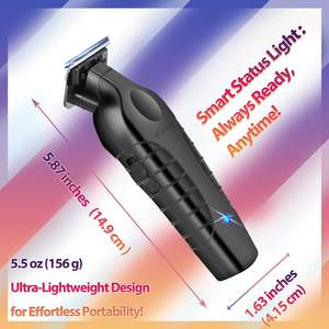 Tondeuse à cheveux professionnelle sans fil pour hommes, tondeuse de précision à lames zéro espacement, kit de coiffure pour barbier en acier inoxydable, USB, pour barbe - Product Image 2