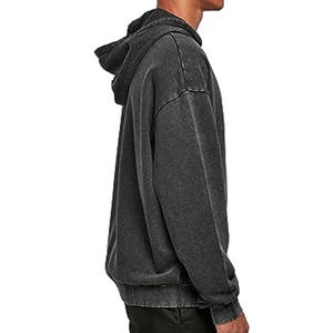 Sudaderas con capucha para hombre con estampado bordado y logotipo personalizado Sudadera con capucha en blanco para unisex Sudadera con capucha estadounidense con estampado ácido lavado con cremallera completa - Product Image 4