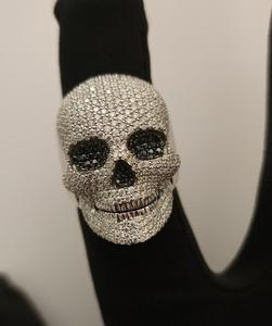 Premium Handcrafted Iced Out <b>Skull</b> <b>Ring</b> Silver with Diamond Look Stones Durable Mens Jewelry for Gifts Daily Wear Hip Hop Style - Product Image 3