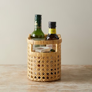 Wholesale Handwoven Rattan Storage <b>Basket</b> Wicker Organizer <b>Basket</b> Natural Cane <b>Basket</b> For Kitchen Pantry Or Living Room - Product Image 3