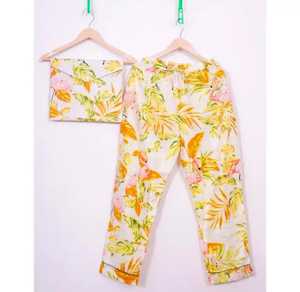 Ropa de dormir rosa de algodón 100% para mujer, traje de noche de manga larga, pantalón transpirable, ropa de playa Sexy, ropa de salón, conjunto de verano PJ solamente - Product Image 3