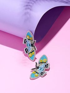 Boucles d'oreilles en perles de rocaille multicolores à la mode pour femmes Déclaration de mode Bijoux artificiels légers - Product Image 5