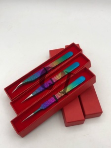 Pince à épiler professionnelle GETUP BROSONS IMPEX pour extensions de cils, en acier inoxydable, avec revêtement multi-poudre isolant - Product Image 6