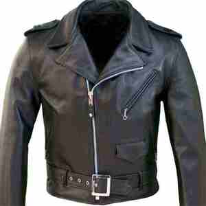 Veste en cuir noir classique pour hommes Manteau de motard en cuir de vachette véritable avec fermeture à glissière et poches élégantes Vestes - Product Image 6