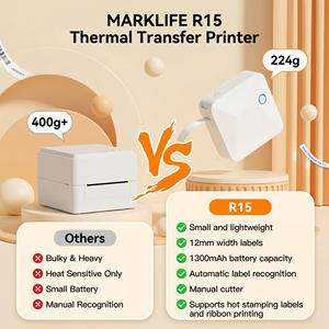 เครื่องพิมพ์ริบบิ้นไร้สาย Marklife R15 - เครื่องทำริบบิ้นฟอยล์ทองดิจิทัลสำหรับห่อของขวัญสุดหรู <span class=keywords><strong>ดอกไม้</strong></span> และสินค้าบูติก - Product Image 4