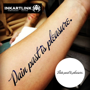 <span class=keywords><strong>Tatuaje</strong></span> Semipermanente al por Mayor con Frase 'El Diablo No Duerme', <span class=keywords><strong>Tinta</strong></span> de Jugo de Gardenia, Resistente al Agua, Duración de 15 Días, Fuente de Máquina de Escribir - Product Image 1