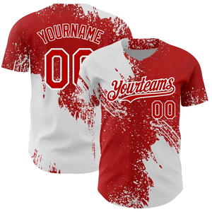 Camiseta de Béisbol Personalizada de Manga Corta con Cuello en V, 100% Poliéster, Secado Rápido, Impresión Digital, Estilo Uniforme de Béisbol, Venta al Por Mayor - Product Image 2