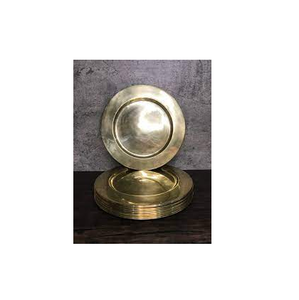 Platos de latón de acero inoxidable para comedor, plato de cena de boda, utensilios de cocina y restaurantes, venta al por mayor - Product Image 1