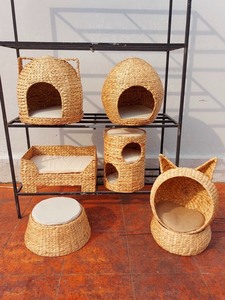 Lit pour animaux de compagnie en jacinthe naturelle en vrac-Panier en osier avec coussin chauffant et design animal des fournisseurs du Vietnam à vendre pour exporter - Product Image 5