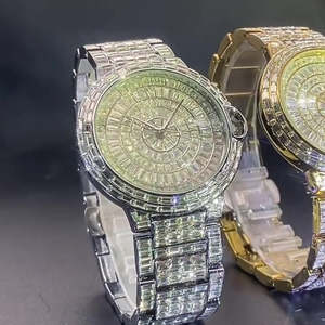 Reloj de Cuarzo de Lujo Eclipse de 42 mm, Caja Completamente Adornada con Cristales, Correa de Acero Inoxidable, Fecha Automática, Resistente al Agua 3BAR, Unisex, Estilo Hip-Hop - Product Image 3