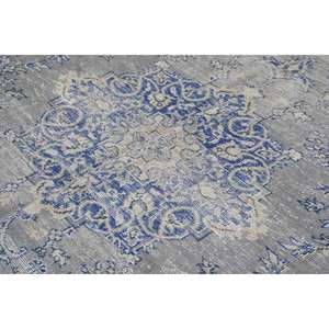 Alfombra Turca de 7.9x10.5 pies, Alfombra Vintage Extra Grande, Alfombra Floral Azul Grisácea - Product Image 4