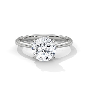 Anillo de diamante solitario de Plata de Ley 925 para mujer en diamante cultivado Leb de corte ovalado con claridad VVS en nuevo estilo de moda - Product Image 2