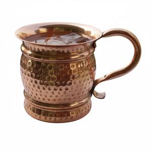 Mug Moscow Mule en Cuivre Pur Fait Main, Finition Martelée Élégante, Forme de Chope, Anti-fuite, Cadeau d'Affaires, Vaisselle pour Bar à Domicile - Product Image 1