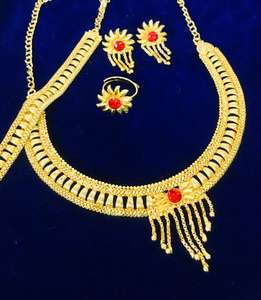 2024 Best Buy Moda africana de inspiración India Chapado en oro de 14 quilates Vintage Comoras Mayotte-Conjunto de collar de cobre hecho a mano en EE. UU. - Product Image 5