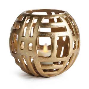 Bougeoir en aluminium doré Primum pour décoration de mariage Bougeoir en aluminium moderne au design unique à vendre - Product Image 1