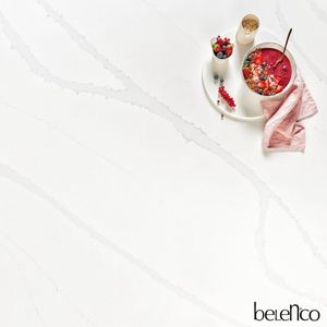 แผ่นควอตซ์ New Veneto Calacatta หนา 2 ซม. 3 ซม. ขอบขัดเงา สำหรับเคาน์เตอร์ครัว ใช้ในงานก่อสร้างเชิงพาณิชย์จำนวนมาก - Product Image 1