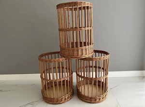 Rustic <b>Tall</b> <b>Bread</b> Display <b>Bin</b> Wicker Baguette Basket Handmade Storage Baskets Natural Rattan Modern Animal Shaped Eco-Friendly - Product Image 1