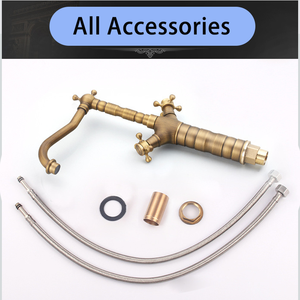 Cổ vòi phòng tắm vòi Mixer trong phòng tắm chậu rửa vòi Mixer với hai tay cầm sàn gắn nóng nước lạnh - Product Image 6