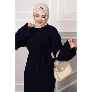 Vestido Suéter Detalle Punto Azul Marino - Product Image 3