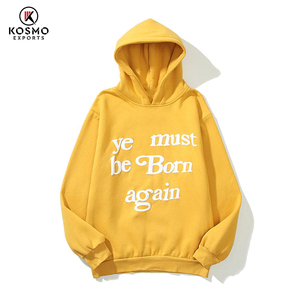 เสื้อฮู้ดผ้าฝ้าย100% ใส่ได้ทั้งชายและหญิงมีฟองโฟมฝรั่งเศส & 3D สำหรับพิมพ์พัฟทรงโอเวอร์ไซส์ออกแบบได้ตามที่ต้องการพร้อมโลโก้ของผู้ชาย - Product Image 6