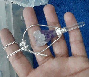 Aura Healing 925, colgante de péndulo de sodalita chapado en oro y plata, juego de bisel de piedras preciosas con forma de sodalita Natural para meditación - Product Image 2