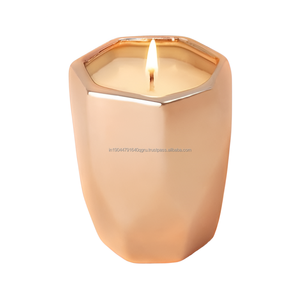 Luxury Geometrical Custom Logo Gold Metal Jar Candle in Affordable Price - Product Image 1