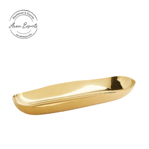 Bandeja de madera rectangular hecha a mano al mejor precio con acabado en oro rosa tamaño personalizado para servicio y mesa de restaurante de hotel - Product Image 6