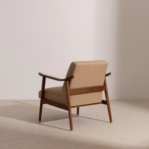 เก้าอี้ปรับขึ้นกลางศตวรรษสไตล์โมเดิร์นหรูหรากรอบไม้สักเนื้อแข็งเฟอร์นิเจอร์ห้องนั่งเล่นเฟอร์นิเจอร์เก้าอี้ไม้ - Product Image 3