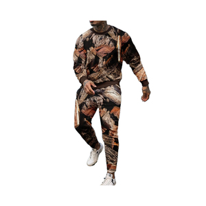 Jungle Camouflage 3D imprimé à manches longues homme 2 pièces ensemble surdimensionné hauts basket Streetwear survêtement décontracté pour hommes hommes - Product Image 1