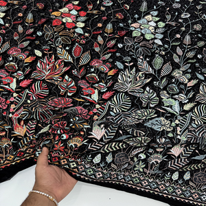 Tissu de broderie de velours de luxe pour la tapisserie d'ameublement de rideau de canapé de robe Textile de haute qualité pour la conception de mode - Product Image 3