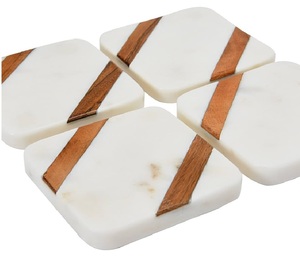 แผ่นรองแก้วไม้หินอ่อนทรงสี่เหลี่ยมแผ่นรองตกแต่งโต๊ะ - Product Image 2