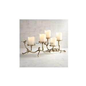 Made of Aluminum Gold Antique <b>Candle</b> <b>Holder</b> Luxurious Wedding Events and Restaurant Table Ware Lightening <b>Candle</b> <b>Holder</b> in India - Product Image 1