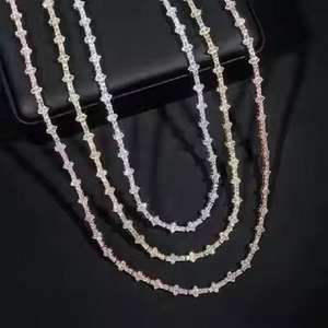 Cadena cubana de diamantes cultivados en laboratorio en oro amarillo, joyería de lujo con corte redondo, cadenas finas y collares para hombre. - Product Image 2