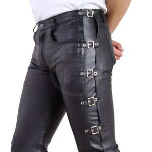 Pantalon en cuir pour homme Offre Spéciale fabriqué au Pakistan Pantalon en cuir léger pour homme avec logo personnalisé à vendre - Product Image 6