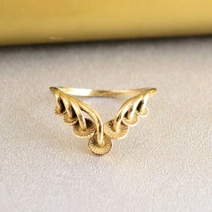 À la mode Super brillant Anti-allergique Non-ternissement 18k plaqué or champignon bague en laiton massif pour les femmes pour les mariages prix de gros - Product Image 3