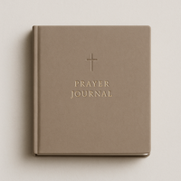 LABON Journal de Prière Minimaliste en Faux Cuir Carnet Carré avec Croix Dorée, Étude Biblique et Croissance Spirituelle, Dévotion Quotidienne