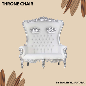 Luxury Royal Throne Double Seats <b>White</b> Leather King And Queen Wedding Loveseat Throne High Back <b>Chair</b> For Wedding And Hotel - Product Image 5