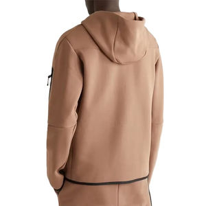 Fabricant de vêtements de sport légers à fermeture éclair sur mesure Sweats à capuche en polaire pour hommes avec poche sur les manches Sweats à capuche respirants pour hommes - Product Image 2