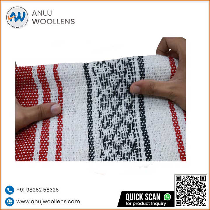 Customized Large Cotton Acrylic Mix Throw Blanket Authentic Handwoven Cherry Falsa Blanket Woven Big Pattern Custom Size Sale