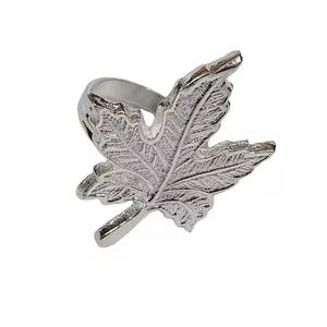 Stocked Aluminium Napkin Ring Golden Leaf Design for Wedding Hotel Table Top Decorative Use Wedding Hotel Table Top Decorative - Product Image 2