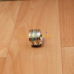 Multi Band Spinner <b>Ring</b> 925 <b>Sterling</b> <b>Silver</b> with Copper & Brass Textured Handmade Boho <b>Ring</b> Spinner <b>Ring</b> <b>Fidget</b> <b>Ring</b> Meditation - Product Image 6