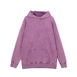 Costume tendance personnalisé 100% coton teint lavé à l'acide pour hommes, sweats à capuche usés, pantalons de survêtement pour hommes, femmes, placement frontal - Product Image 4