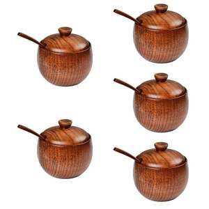 Boîte à épices traditionnelle en bois indien pour masalas Produit tendance provenant d'un fabricant indien - Product Image 2