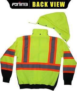 Chaleco de construcción para hombre personalizado de alta visibilidad, ropa de trabajo reflectante de seguridad para exteriores con cremallera fluorescente multibolsillos - Product Image 5