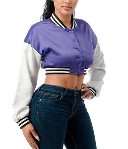 Vente en gros 2025 Veste de baseball en polyester de haute qualité pour femmes Saison d'hiver Mode personnalisée Broderie en satin OEM personnalisée - Product Image 2