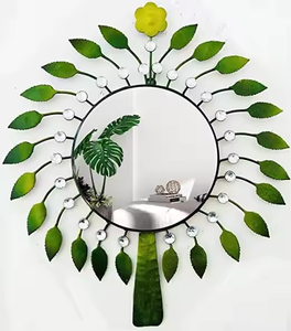 Miroir mural à cadre arbre de vie en fer fabriqué à la main organisé pour la décoration de la maison miroir de bassin vert rustique pour ferme - Product Image 2