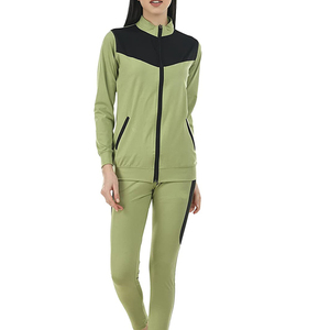 Conjunto Deportivo Informal de Talla Grande para Mujer, con Cremallera, 100% Algodón, Estampado Lavado Ácido, de 2 Piezas, Ropa Urbana de Invierno, de Fábrica - Product Image 1