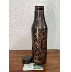 Cobre negro antiguo hecho a mano en relieve curvo Vintage botella de viaje superior 33Oz duradero a prueba de herrumbre tendencias principales en regalos de cristal - Product Image 1